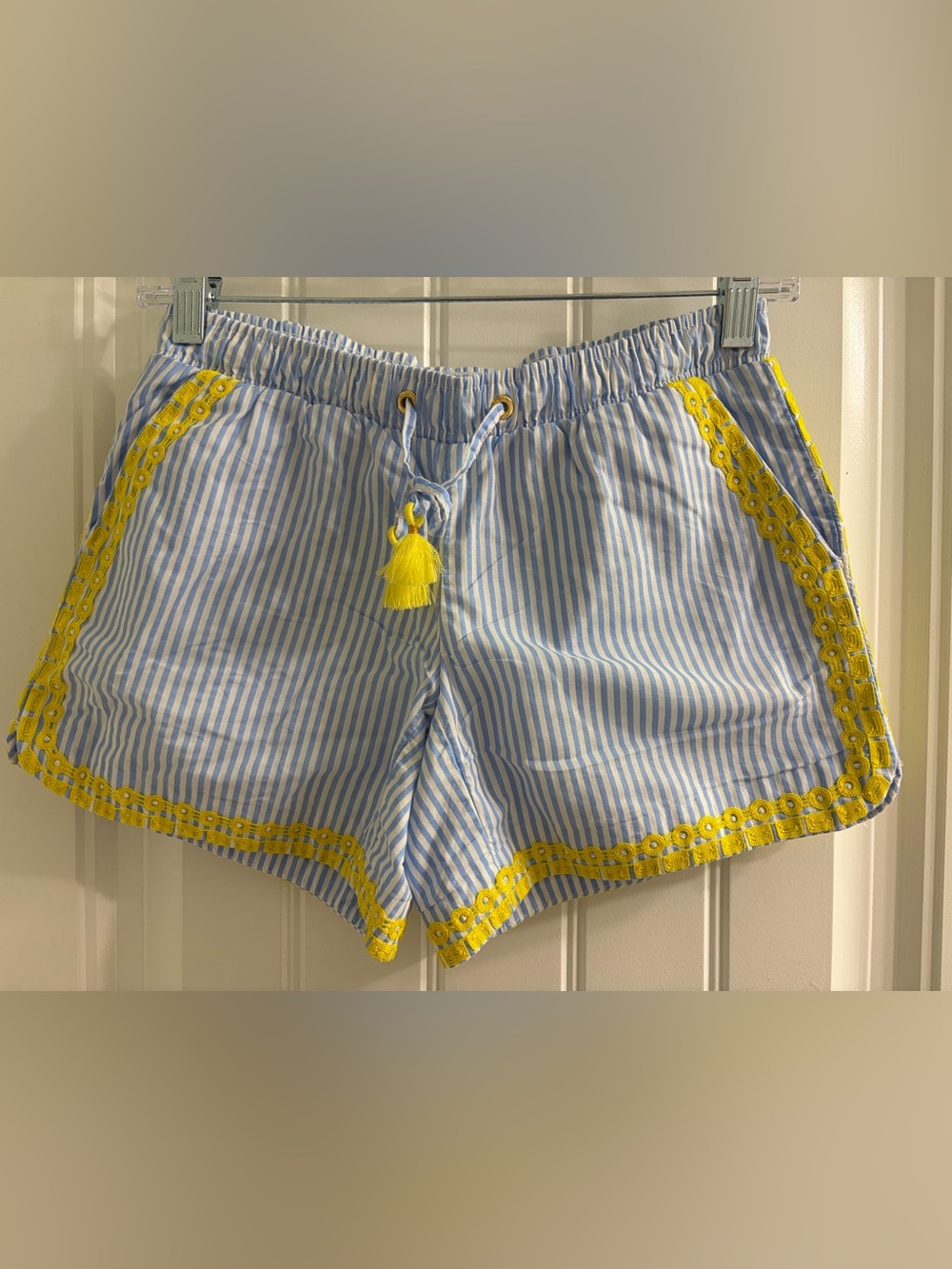 Lilly Pulitzer Katia Seersucker Shorts Blue Peri Swizzle Stripe Sz XXS - Picture 3 of 9